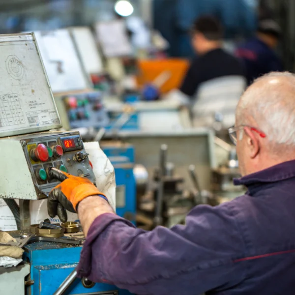 Réparation au chantier : service industriel rapide et certifié 2 Un homme en train de manipuler une machine dans un atelier industriel.
